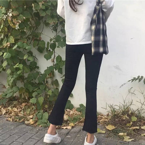 Flare Cut Ripped Edge Pant